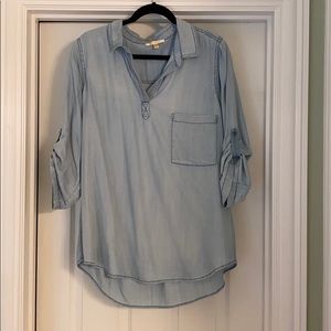 Collared shirt V neck